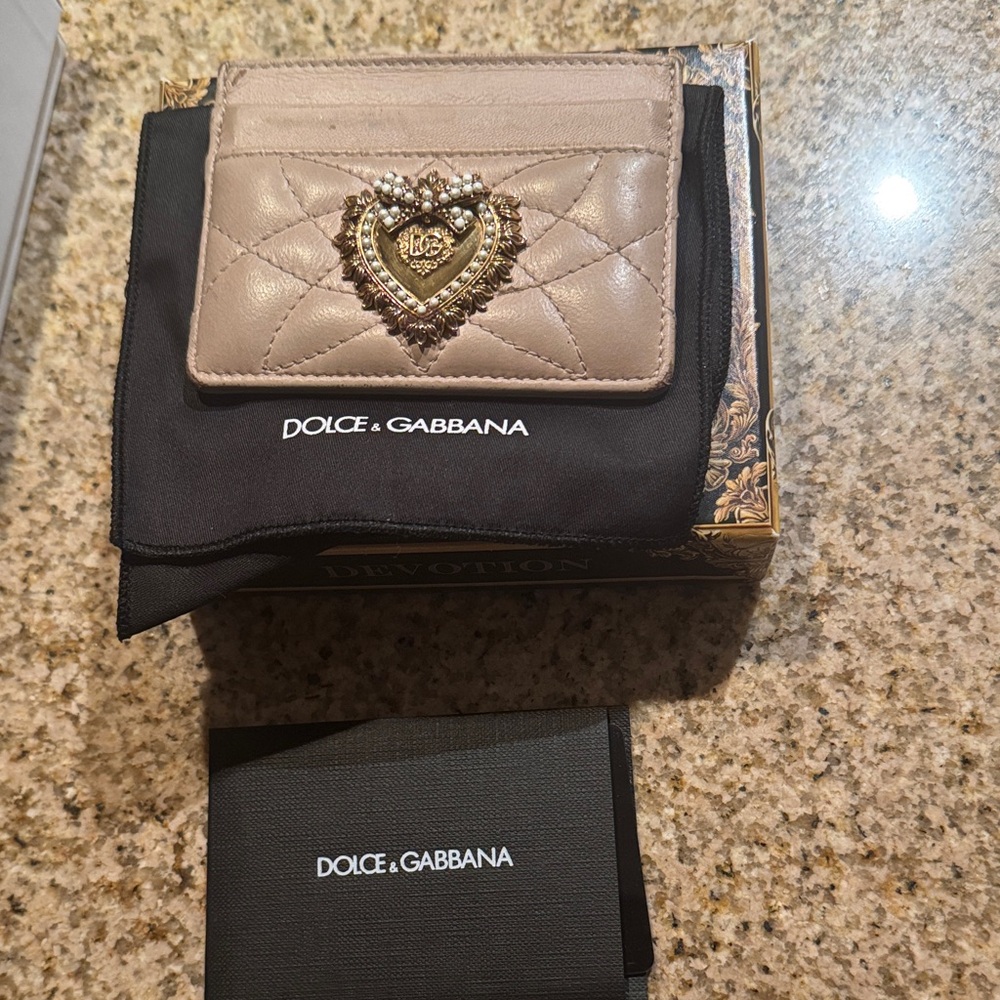 Dolce & Gabbana Taupe Quilted Leather Wallet